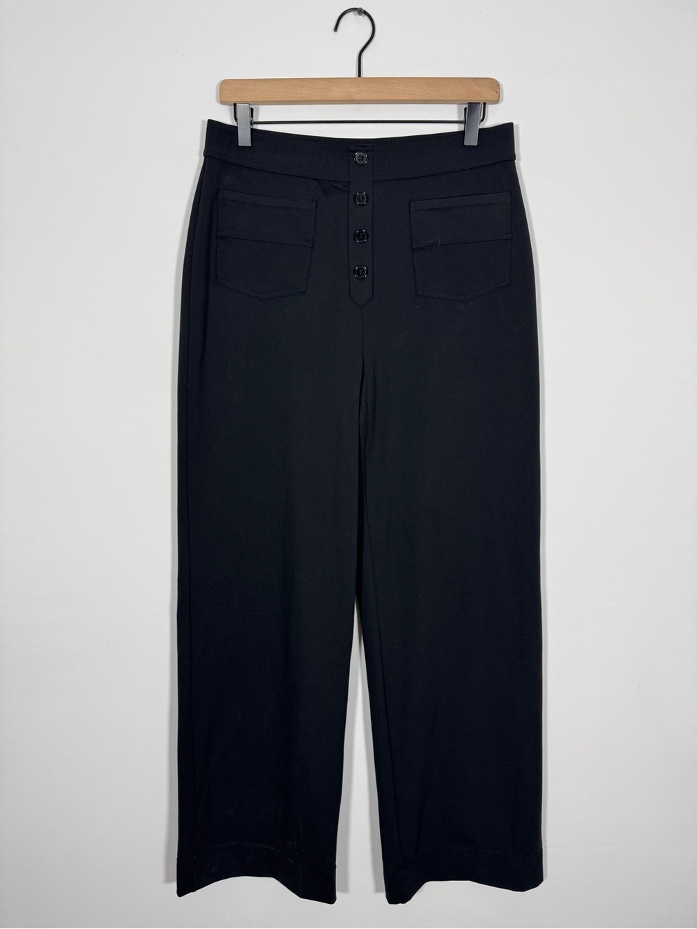 WP152 {Halara} "DayStretch" Tall Black High Rise Straight Wide Leg Pull On Pants